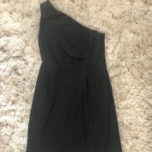J. Crew one-shoulder black cocktail dress
